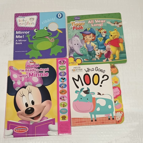 various Other - Disney Baby Books| 4 hard cover books| Einstein Minnie mouse who goes moo